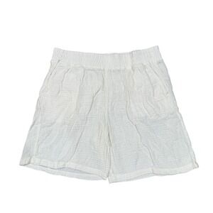 Soft Surrounds Cream Cotton Gauze Shorts Womens Large Elastic Waist Casual Beach